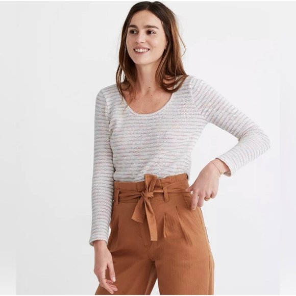 Madewell Sweaters - Madewell Scoop Neck Knit Top in Stripe